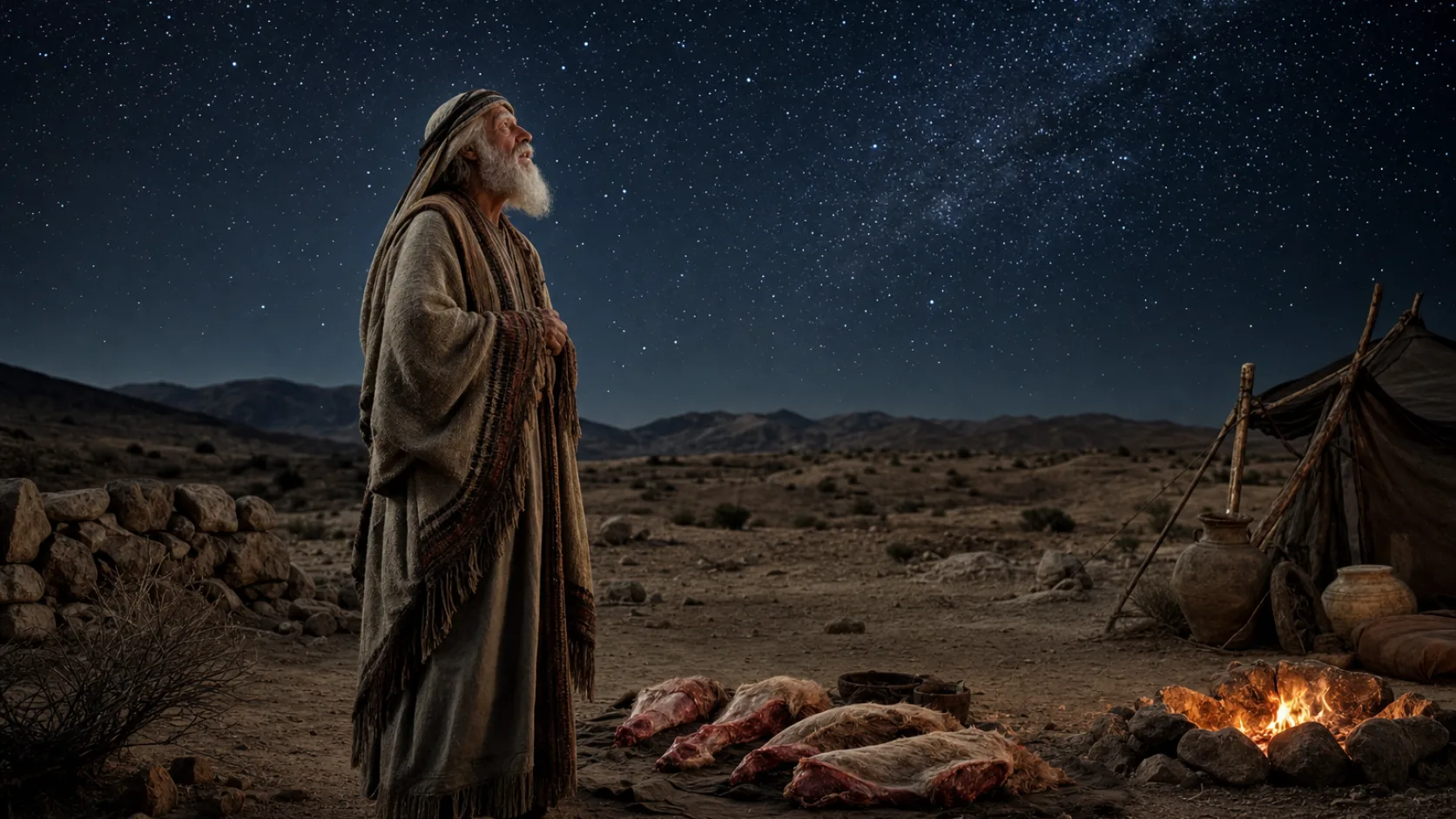 Biblical scene illustrating Genesis chapter 15
