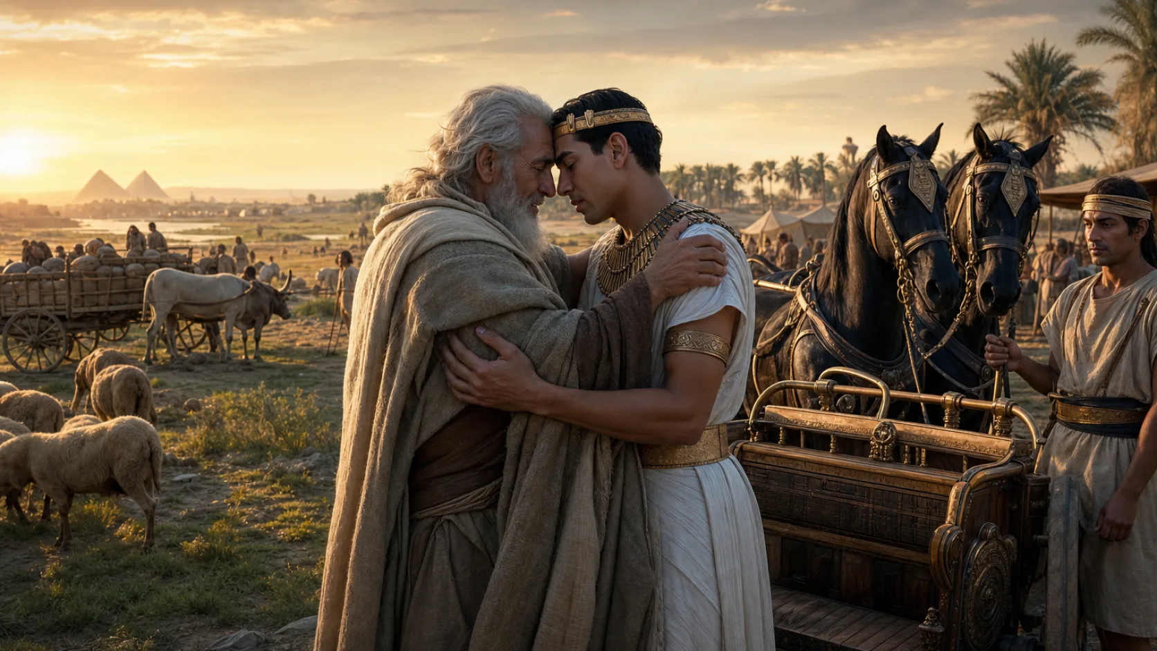 Biblical scene illustrating Genesis chapter 46