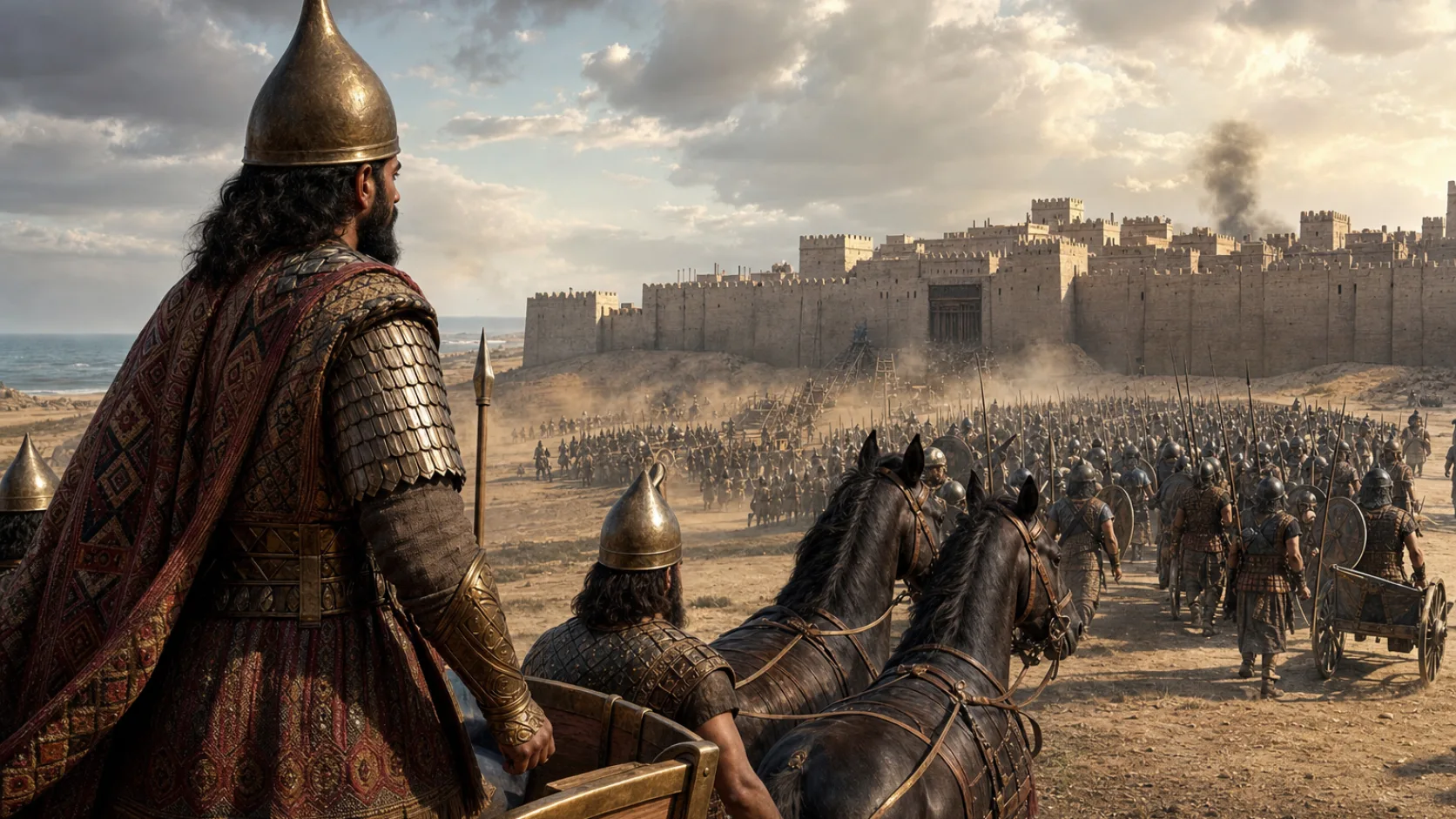 Biblical scene illustrating Assyria Captures Ashdod