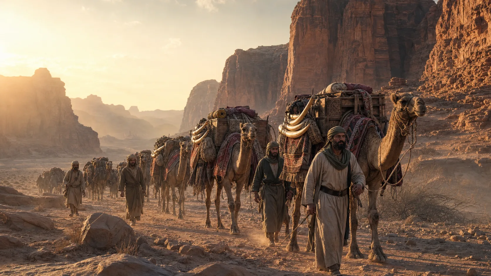 Dedanites in a biblical historical scene