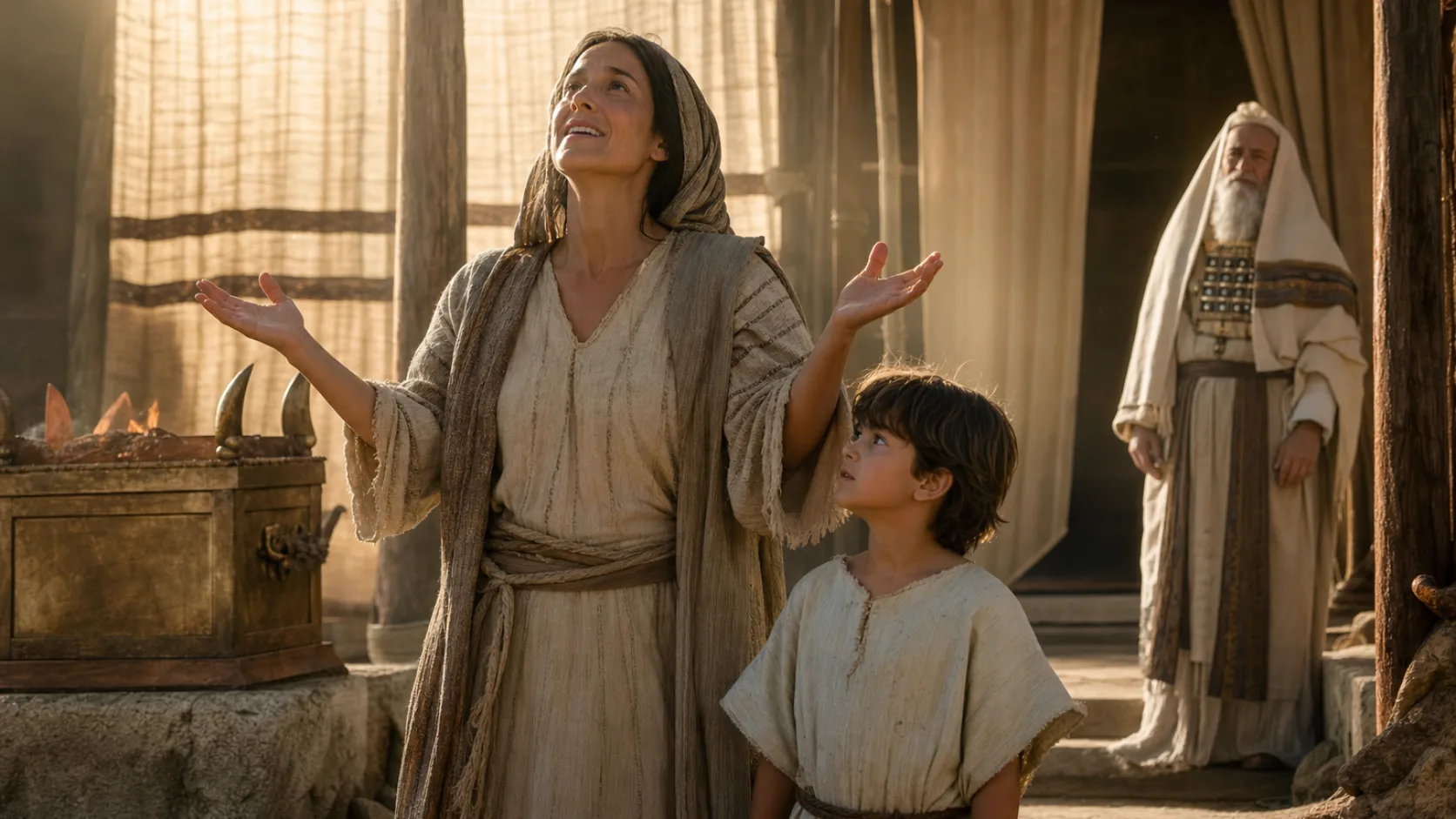 Biblical scene illustrating Hannah's Song