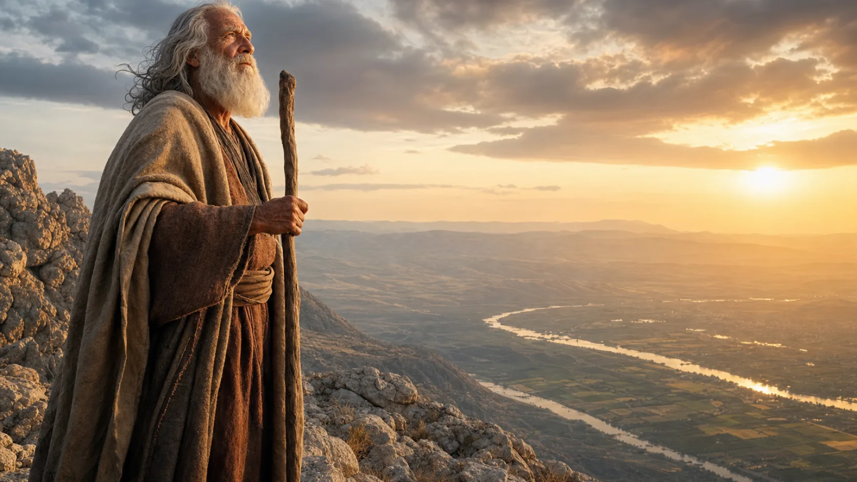 Biblical scene illustrating Moses Is Forbidden to Enter the Promised Land