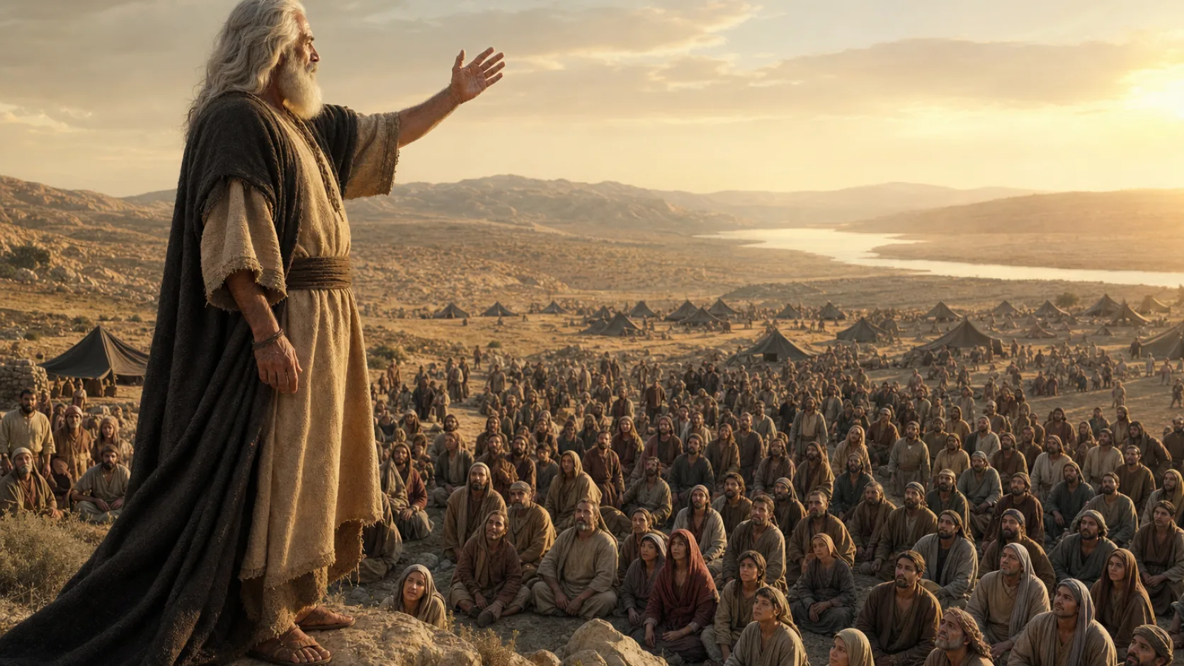 Biblical scene illustrating Moses Recalls Israel's Rebellion at Kadesh