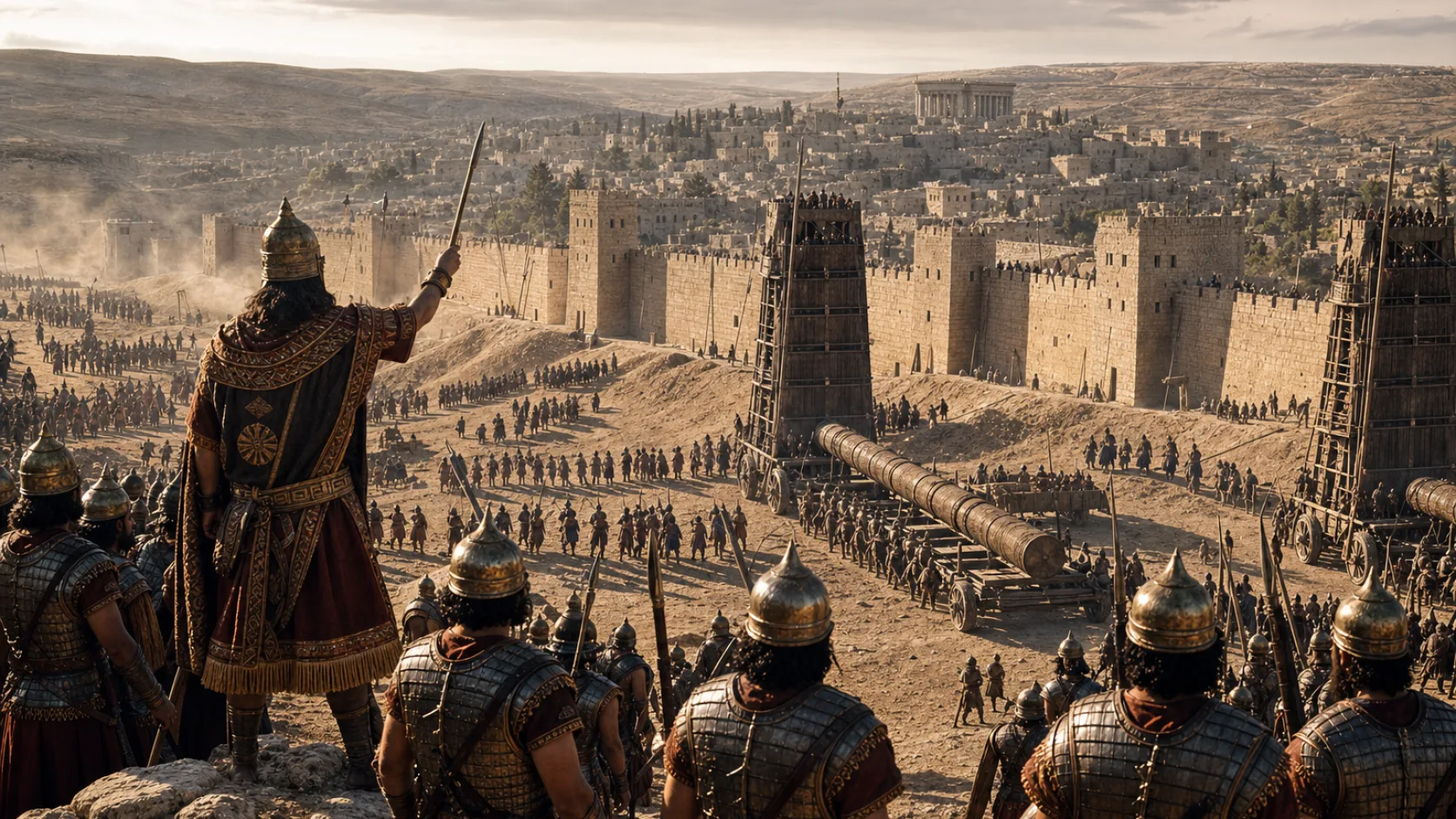 Biblical scene illustrating Nebuchadnezzar Besieges Jerusalem