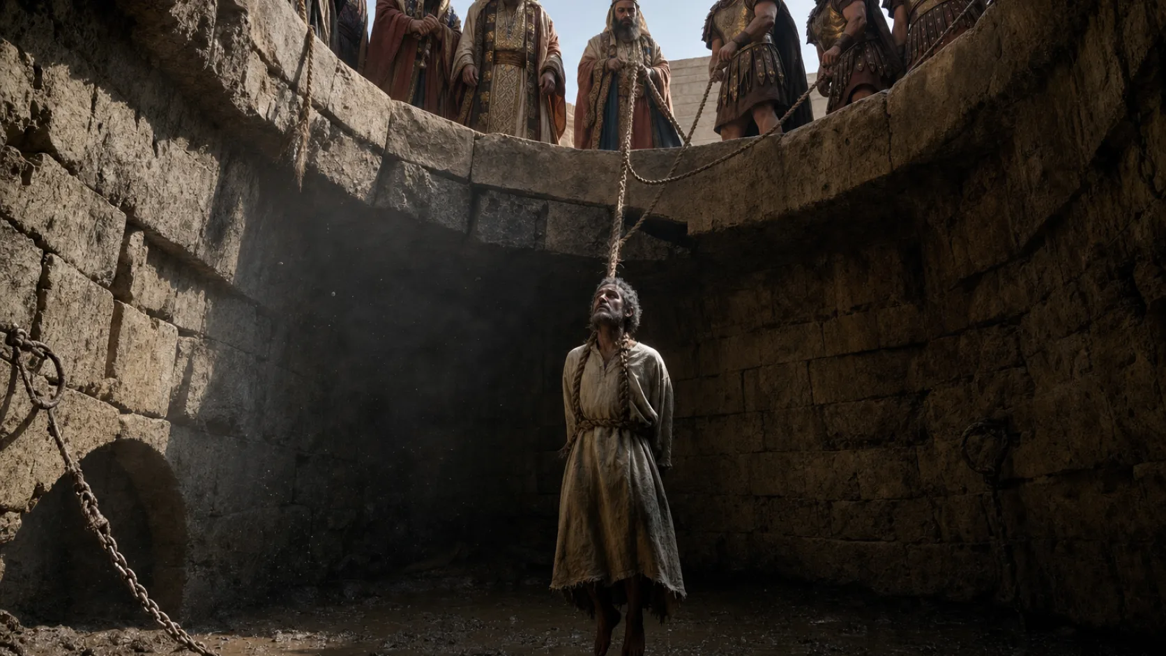 Biblical scene illustrating Officials Accuse Jeremiah of Discouraging Jerusalems Defenders