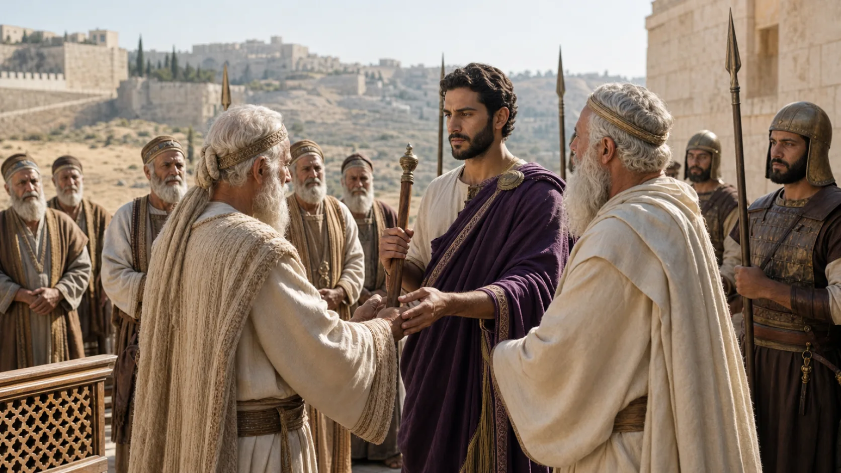 Biblical scene illustrating Rehoboam Dies and Abijam Becomes King
