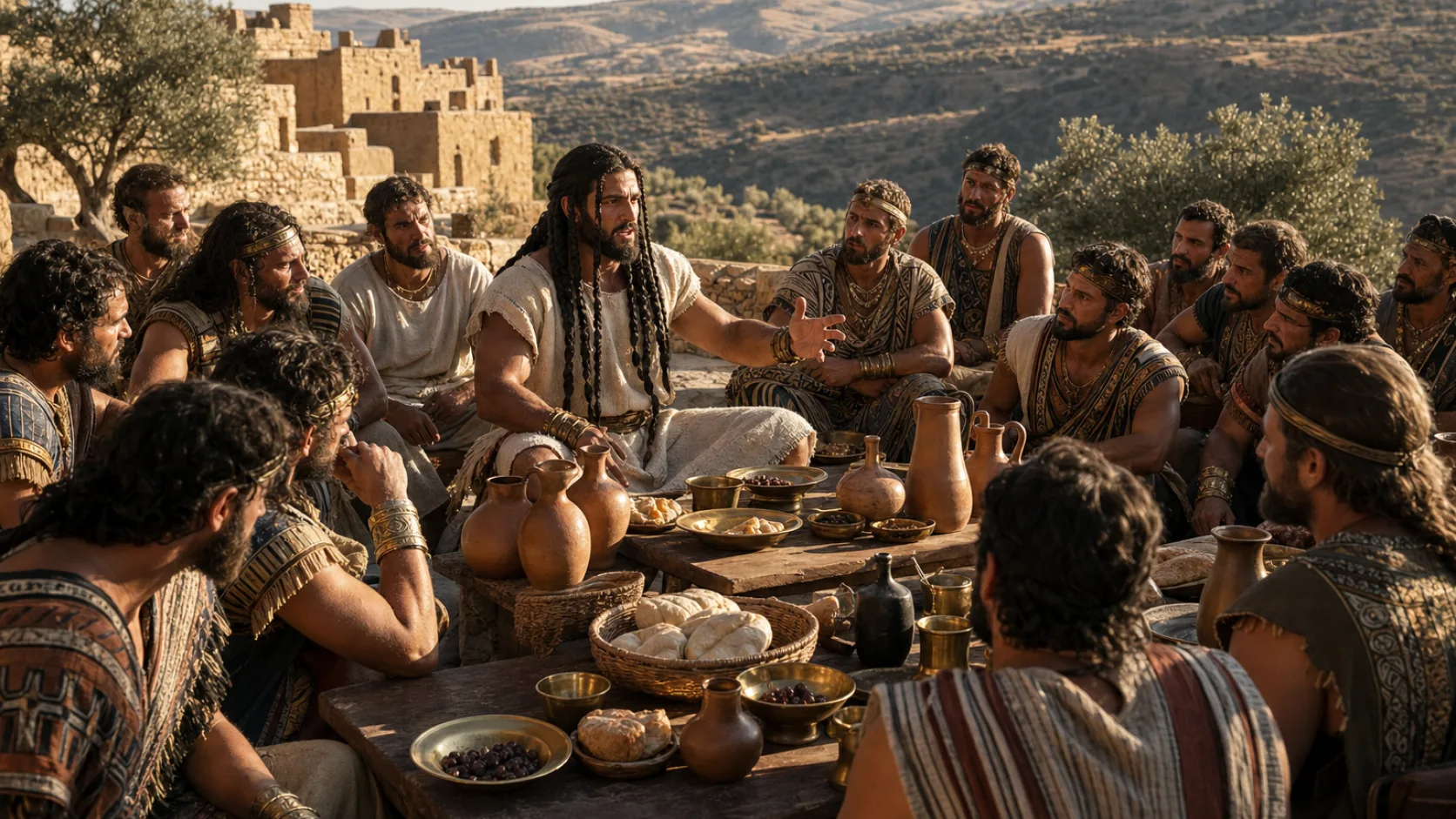 Biblical scene illustrating Samson Marries a Philistine Woman from Timnah
