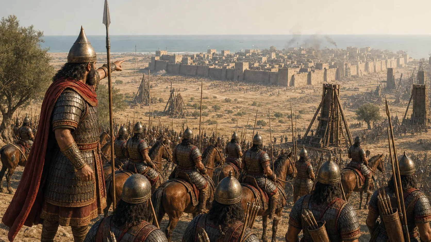 Biblical scene illustrating Sargon Sends the Assyrian Commander against Ashdod