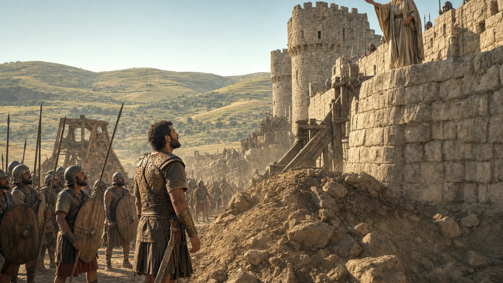 Biblical scene illustrating Sheba's Rebellion Ends at Abel Beth Maakah