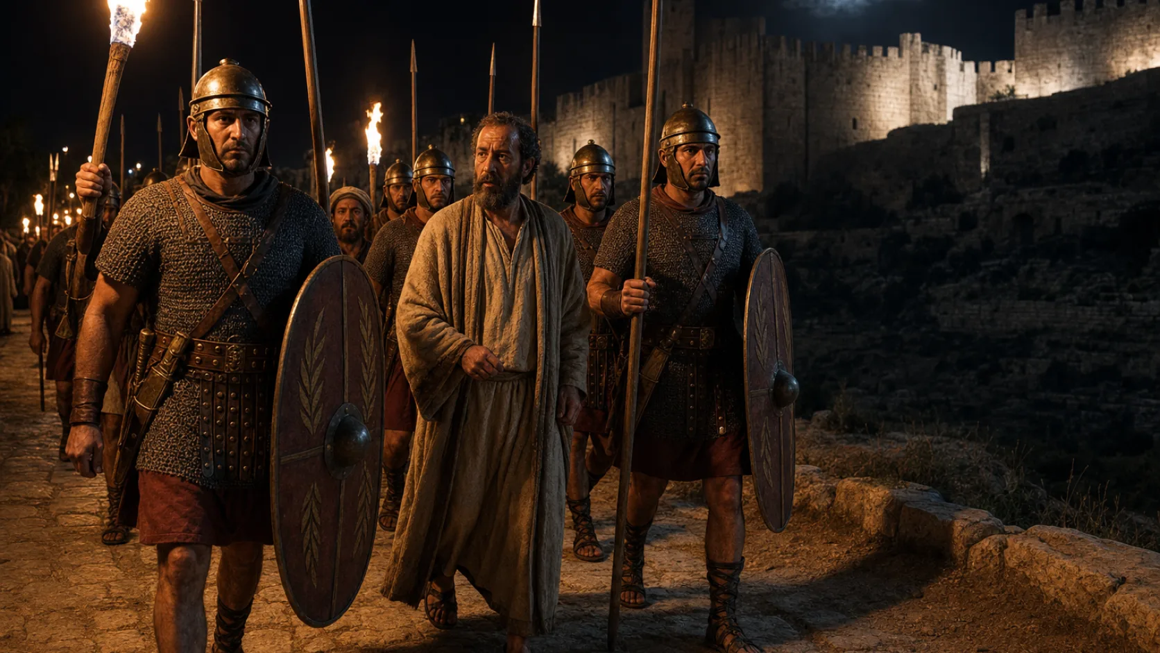 Spearmen in a biblical historical scene
