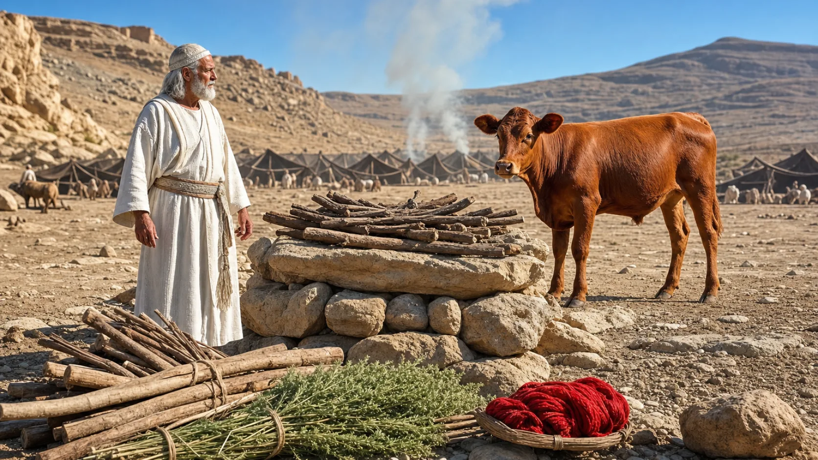The Red Heifer biblical scene