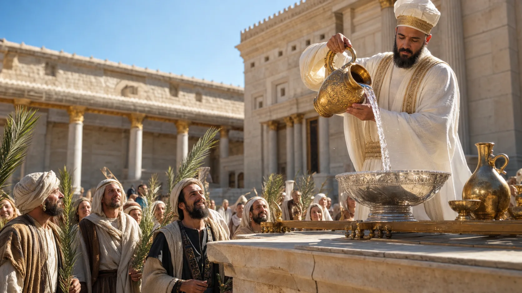 The Water-Pouring Ceremony biblical scene